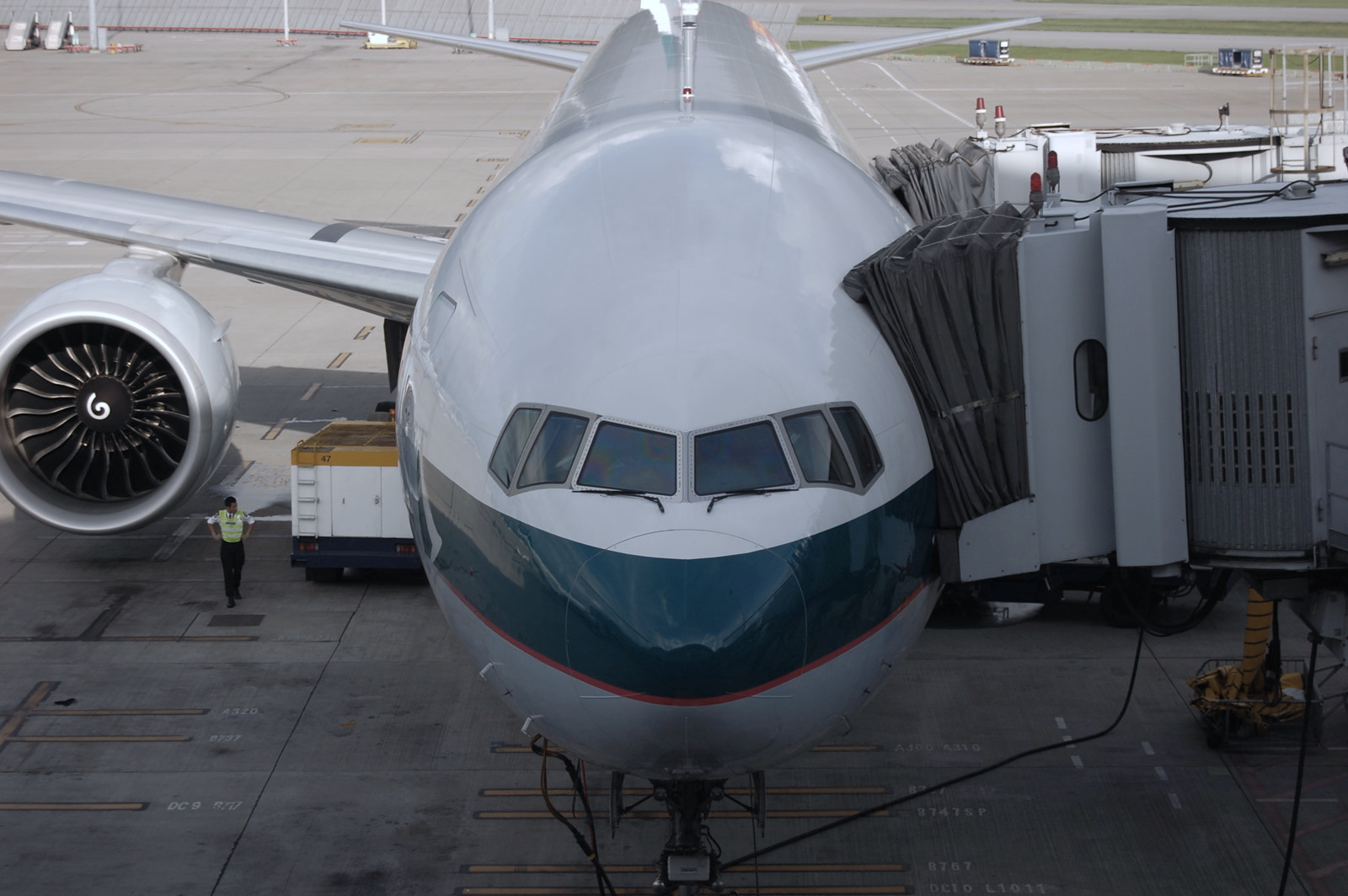 Picture of a Boeing 777-300ER at an airport gate